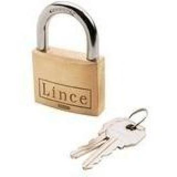 Candado de Latón Lince 40mm con Arco Normal, Caja de 12 Unidades