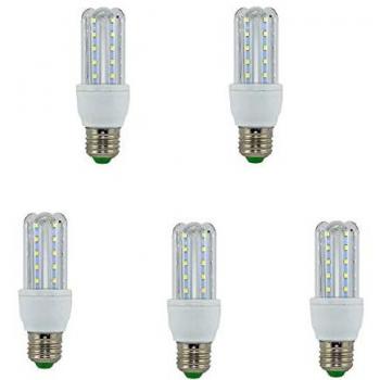 Bombilla LED 3 tubos E27 5W 4200K luz neutra Ø40mm (Pack de 5)