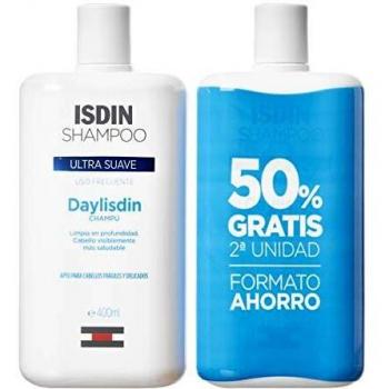 Isdin Daylisdin Champú Pack Duplo Fórmula Suave Para El Uso Diario Para Todo Tipo De Cabellos, Incluso Frágiles Y Delicados 2 X 400