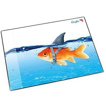 Alfombrilla de escritorio antideslizante - Tiburón dorado - 400 x 530 mm - Limpiable y duradera