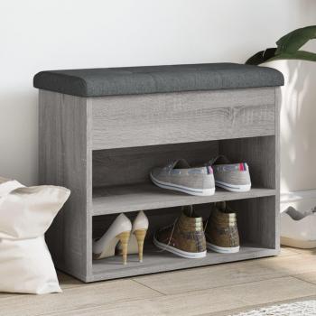 Banco zapatero de madera de ingeniería gris Sonoma 62x32x50 cm