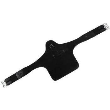 Faja de Silla de Montar de Cuero con Protector Abdominal Negra - 125 cm