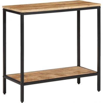 Consola de madera maciza de mango crudo 70x35x70 cm Marrón