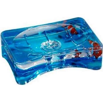 Porta Jabón Pyxis Transparente Decorado Gedy 11 cm x 3.3 cm Polipropileno