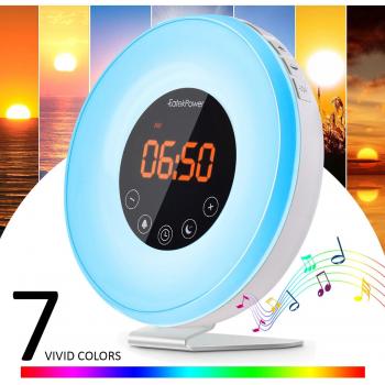 [Nueva Versión] Despertador de Luz,EatekPower Wake Up Light/Touch Control,Luz Despertador con 7 Luces LED de Colores,6 Alarmas,10 Niveles de Brillo,Amanecer Despertar Natural Luces-despertador