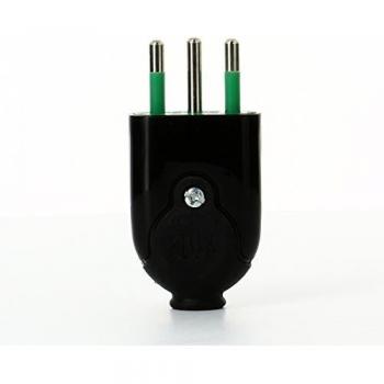 Enchufe Italiano 2P+T 10A Desmontable Color Negro Fanton 80011