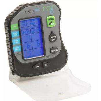 Programador de Riego a Pilas 1 Zona Rain Amico PRO1 - Controlador Automático Resistente al Agua, Pantalla LCD, Fácil Instalación - Oferta Exclusiva