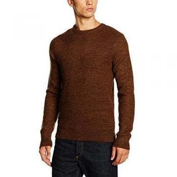 New Look Cotton Tuck Stitch, Suéter para Hombre, Orange