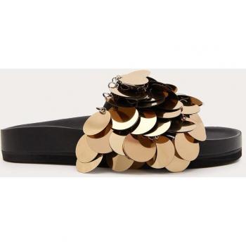 Paco Rabanne Women's Black Gold-Accent Sandals - Size 4 UK / 7 US