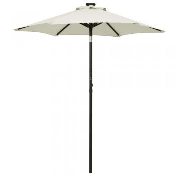 vidaXL Garden Parasol with LED Lights Sand 200x211 cm Aluminium