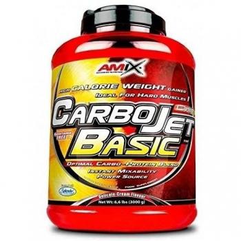 AMIX - Complemento Alimenticio - Carbojet Basic - Carbohidratos y Proteínas para Aumentar la Masa Muscular - Con Concentrado de Proteína de Suero -Recuperador Muscular - Sabor Vainilla - 3 KG