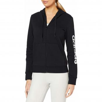 adidas W E Lin Fzhd FL Sweatshirt, Mujer, Black/White, M