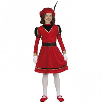 Disfraz de Paje Rojo Elegante para niña