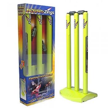 Zings Flashing Cricket Stumps Wickets, Base & Bails by TON