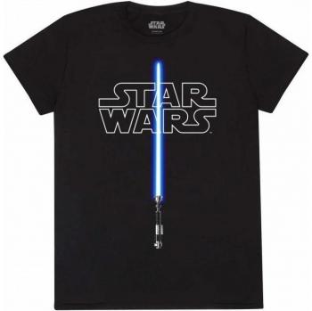 Star Wars Camiseta unisex para adultos que brilla en la oscuridad, color negro, talla L