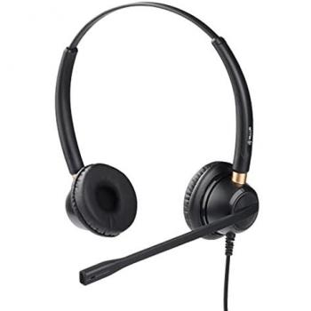 Auriculares Tellur Voice 520N con cable, binaurales, USB, negro para call center