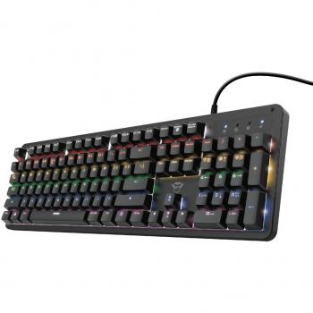 Trust GXT 863 Mazz Teclado Mecánico RGB Portugués con Switch Rojo