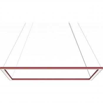 Lámpara de suelo Lumicom con tira LED 58W/m, 3000K, metal y piel de vaca roja, 60x90cm