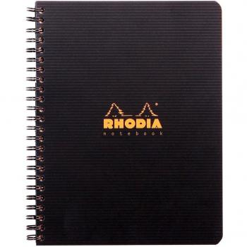 Notebook A5+ - Rhodia 119911C - Lineas horizontales (8mm) y casilla en la parte superior para titulos - Negro