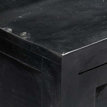 Aparador negro 147x40x80 cm madera maciza de mango