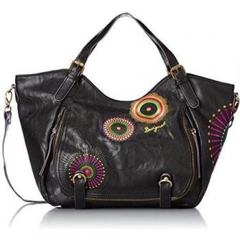 Desigual BOLS_ROTTERDAM AUDREY - Bolso de hombro de material sintético mujer, color marrón, talla 57x50x8 cm