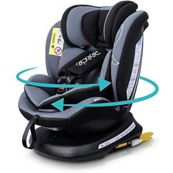Reecle Silla de Coche Giratoria 360º con ISOFIX, Grupo 0+/1/2/3