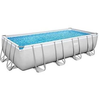 Bestway 56670 - Piscina sobre el suelo, rectangular, con bomba, cartucho, escalera y tejidos, de 488 x 244 x 122 cm