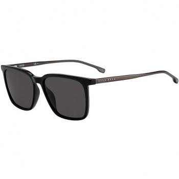 Hugo Boss Rectangle Men's Black/Grey Sunglasses, Size: 56 MM