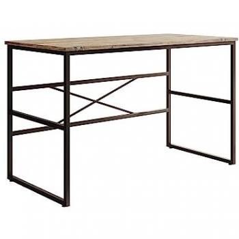 Escritorio Oficina Industrial Factory M2, Ancho 120cm, Estructura de Metal Negra, Tablero Color Pino Atlántico