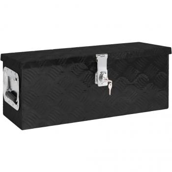vidaXL Storage Box Black 60x23.5x23 cm Aluminium
