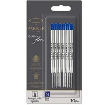 Recarga de tinta Parker Quinkflow M azul - Blister de 10 unidades