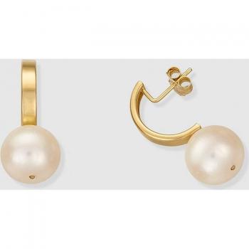 Pendientes de oro con perla blanca y detalles elegantes en El Corte Inglés
