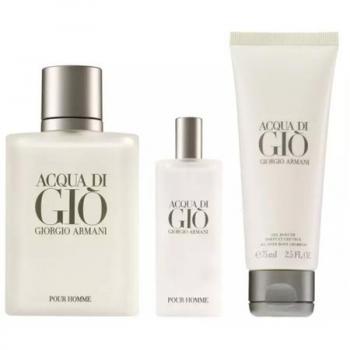 Cofre Acqua Di Gio Homme EDT 100ml + Mini EDT 15ml + Gel de Ducha 75ml
