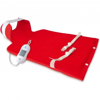 Daga Flexy-Heat NCD - Almohadilla Eléctrica Ergonómica de 39 x 63cm, con Conexión Separable, Tres Niveles de Calor, Acabado Textil y Autostop de Seguridad, Incluye Funda Textil y LED Indicador