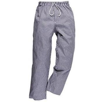Portwest Pantalon de Chef Bromley, Longitud Regular, Color: Cuadritos Azul/Blanco, Talla: XXS, C079CHRXXS