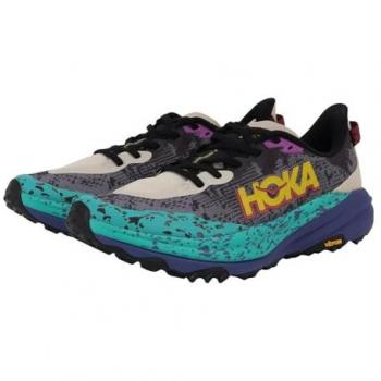 HOKA Men's Speedgoat 6 Trail Running Shoes - Oatmeal/Mountain Iris, Size 10
