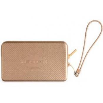 Mini Bolso Metálico Dorado Havaianas Edición Especial Brillante