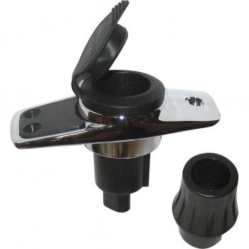 PERKO 1060PB0DP Locking Collar Pole Light Mounting Base - 2 Pin - Chrome Plated with Black Cover