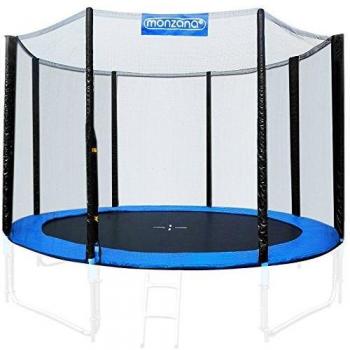 Red de seguridad para trampolín Ø 183 cm, resistente y duradera, con entrada cerrable y compatible con 6 postes