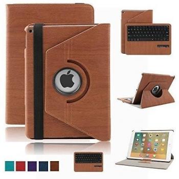 dingrich iPad aire 2 Teclado caso, nueva moda 360 Degree funda giratoria para iPad + teclado Bluetooth inalámbrico, magnético y desmontable + Protector de pantalla + lápiz capacitivo