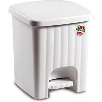 Papelera de baño blanca con pedal 4,5L
