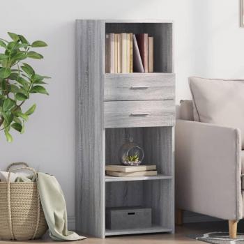 Aparador alto de madera de ingeniería gris Sonoma 45x42,5x124 cm
