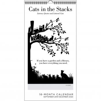 Cats in the Stacks 16-Month 2019-2020 Square Wall Calendar