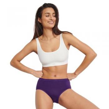 Sloggi Basic+ Women's Midi Briefs 4-Pack - Mauve/Purple Cotton