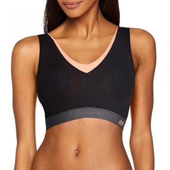 Sloggi Women Move Flow Light Top Corsé, Negro