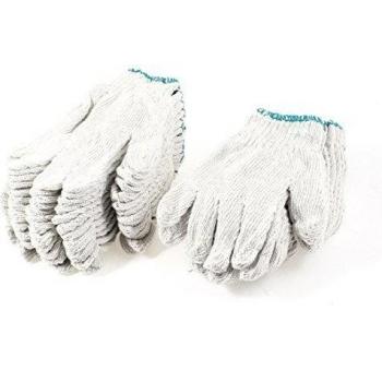 12 pares trabajadores blanco nailon puños elásticos de motociclismo guantes de trabajo