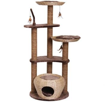 Árbol para gatos Nobby Estaca 141 cm, color marrón, diámetro 60 cm