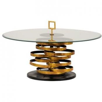 Mesa Auxiliar Adda Home Metal Cristal Dorado 92x92x50cm - Alta Calidad