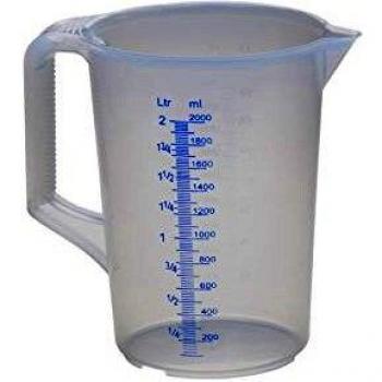 Hünersdorff Jarra graduada 2.000 ml, PP, 2 escalas Asa cerrada, transparente