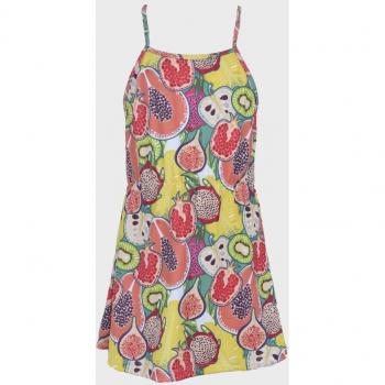 Vestido de bebé niña multicolor con estampado de frutas